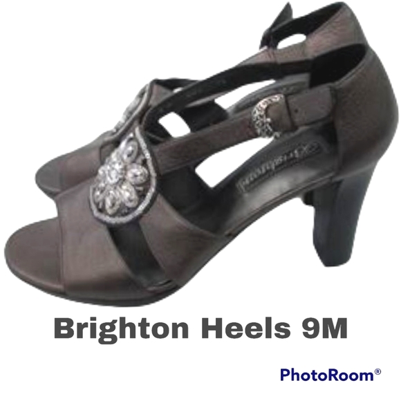 BRIGHTON Viva, Italian Leather Heel. 9M Pewter/Black. - Picture 2 of 5